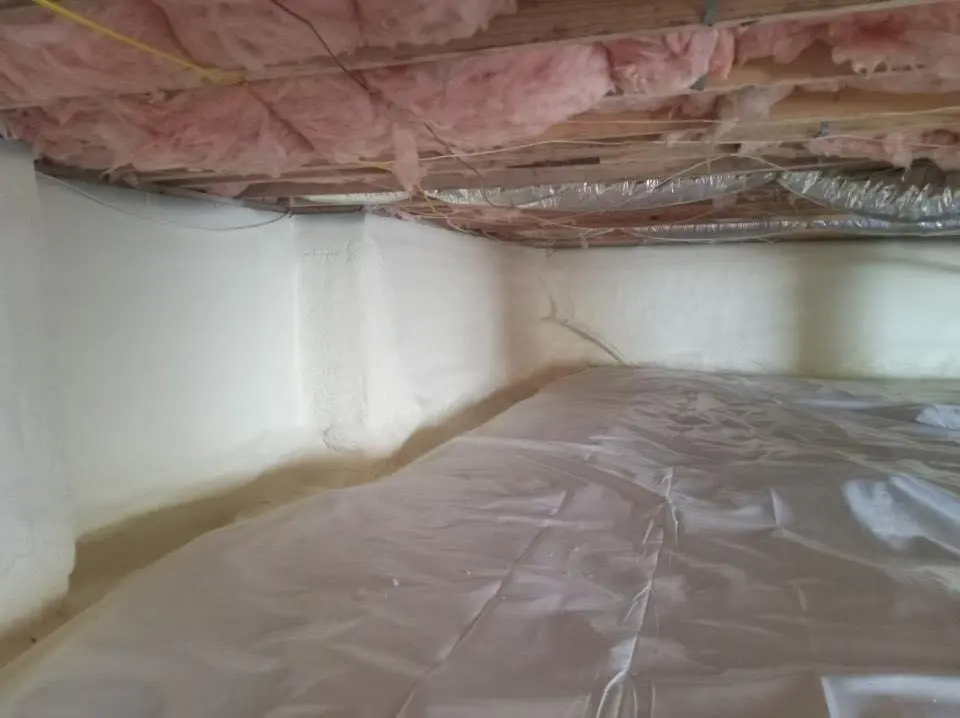 Crawl space encapsulation with closed-cell spray foam for Attic Insulation in Brambleton